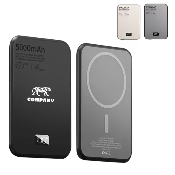 Digital Display 5000mAh Magnetic Wireless Charger - Digital Display 5000mAh Magnetic Wireless Charger - Image 0 of 4