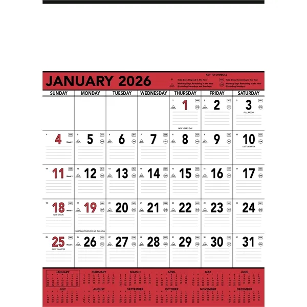 Triumph® Calendars Red & Black Contractor Memo Calendar - Triumph® Calendars Red & Black Contractor Memo Calendar - Image 2 of 2
