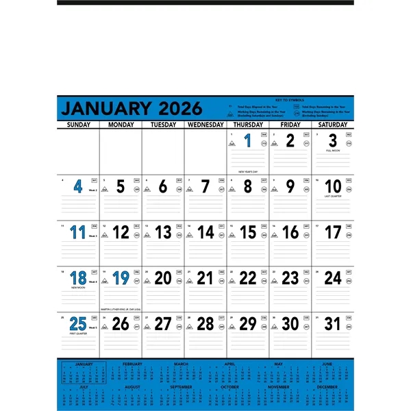 Triumph® Calendars Blue & Black Contractor Memo Calendar - Triumph® Calendars Blue & Black Contractor Memo Calendar - Image 2 of 2