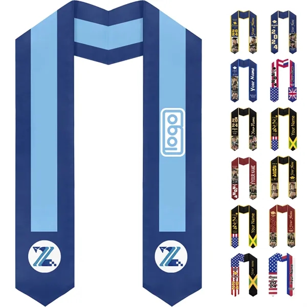 37" Custom Wearproof Graduation Stole Sash w/ Name & Photo - 37" Custom Wearproof Graduation Stole Sash w/ Name & Photo - Image 0 of 13