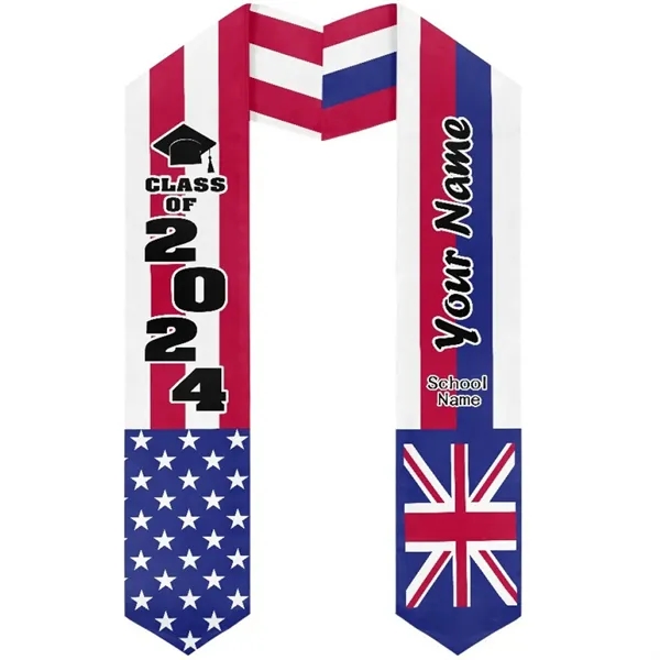 37" Custom Wearproof Graduation Stole Sash w/ Name & Photo - 37" Custom Wearproof Graduation Stole Sash w/ Name & Photo - Image 3 of 13
