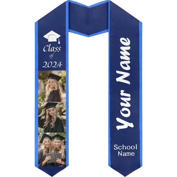 37" Custom Wearproof Graduation Stole Sash w/ Name & Photo - 37" Custom Wearproof Graduation Stole Sash w/ Name & Photo - Image 7 of 13