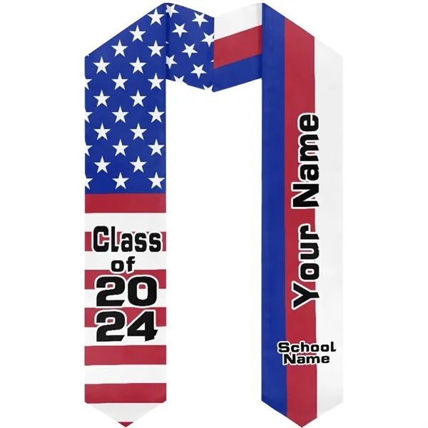 37" Custom Wearproof Graduation Stole Sash w/ Name & Photo - 37" Custom Wearproof Graduation Stole Sash w/ Name & Photo - Image 8 of 13