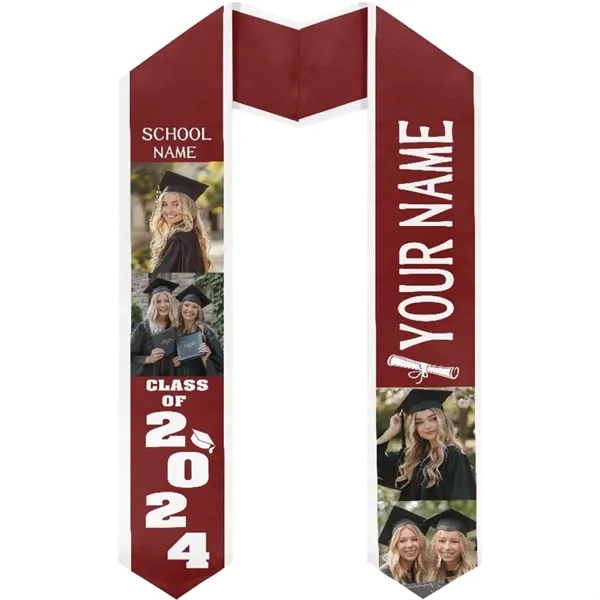 37" Custom Wearproof Graduation Stole Sash w/ Name & Photo - 37" Custom Wearproof Graduation Stole Sash w/ Name & Photo - Image 11 of 13