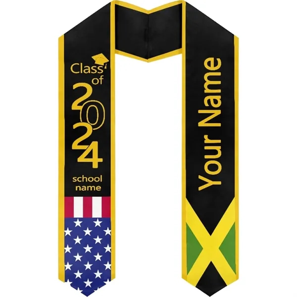 37" Custom Wearproof Graduation Stole Sash w/ Name & Photo - 37" Custom Wearproof Graduation Stole Sash w/ Name & Photo - Image 12 of 13