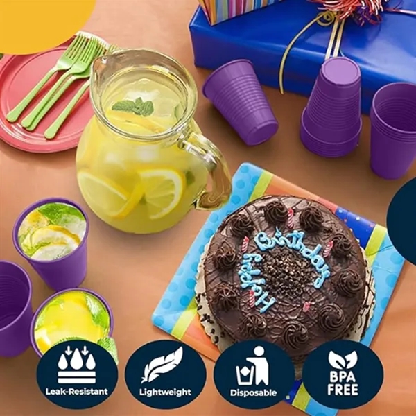 7oz Disposable Plastic Party Cups In Assorted Colors - 7oz Disposable Plastic Party Cups In Assorted Colors - Image 2 of 7