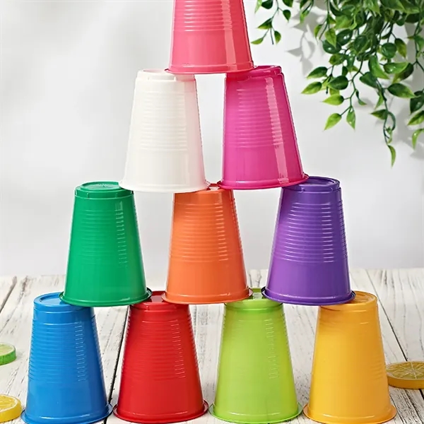 7oz Disposable Plastic Party Cups In Assorted Colors - 7oz Disposable Plastic Party Cups In Assorted Colors - Image 4 of 7