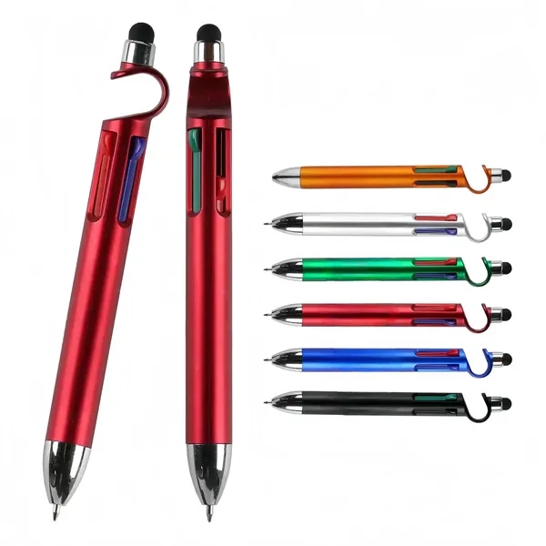 Multifunction 4 in 1 Pen with Stylus Stand Logo Print - Multifunction 4 in 1 Pen with Stylus Stand Logo Print - Image 2 of 9