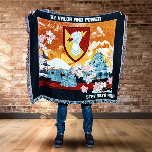 Custom CottonWeave™ Tapestry Throw Blanket, USA-made. Size L - Custom CottonWeave™ Tapestry Throw Blanket, USA-made. Size L - Image 8 of 8