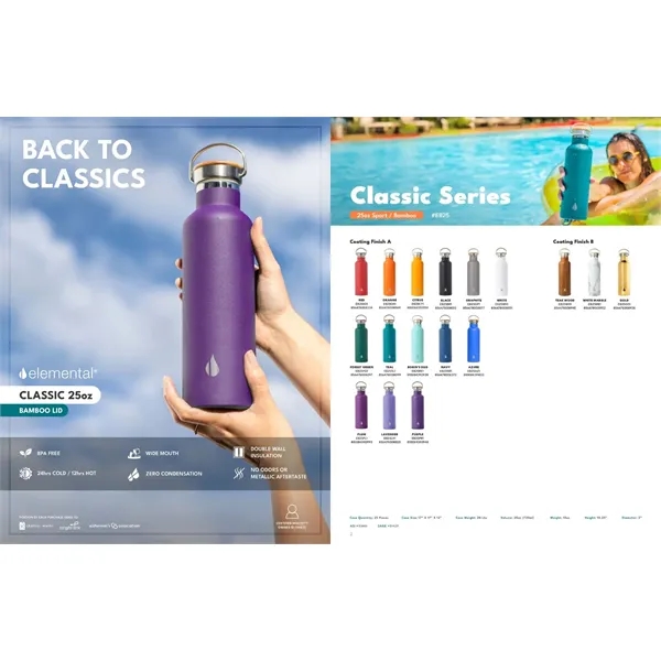 Elemental® Classic 25oz Stainless Steel Water Bottle - Elemental® Classic 25oz Stainless Steel Water Bottle - Image 1 of 21