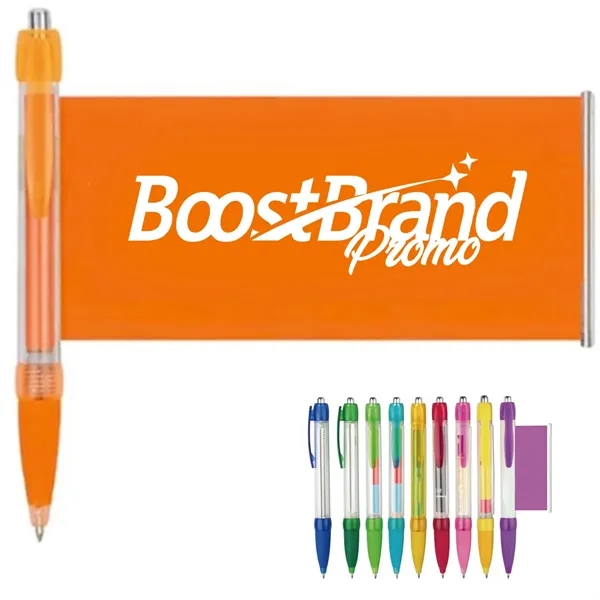 Pull-Out Banner Pen with Retractable Ad Insert - Pull-Out Banner Pen with Retractable Ad Insert - Image 0 of 6