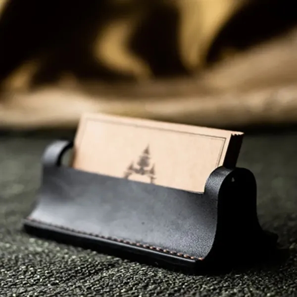 Desk Leather Business Card Holder - Desk Leather Business Card Holder - Image 4 of 4