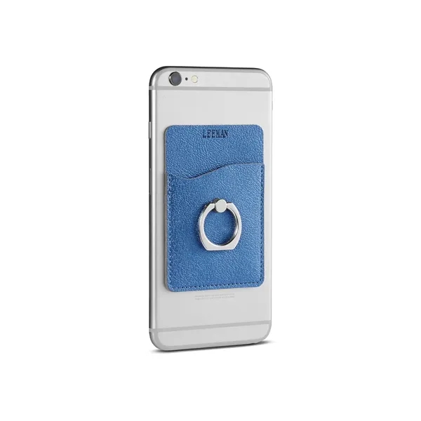 Leeman Shimmer Card Holder With Metal Ring Phone Stand - Leeman Shimmer Card Holder With Metal Ring Phone Stand - Image 0 of 3