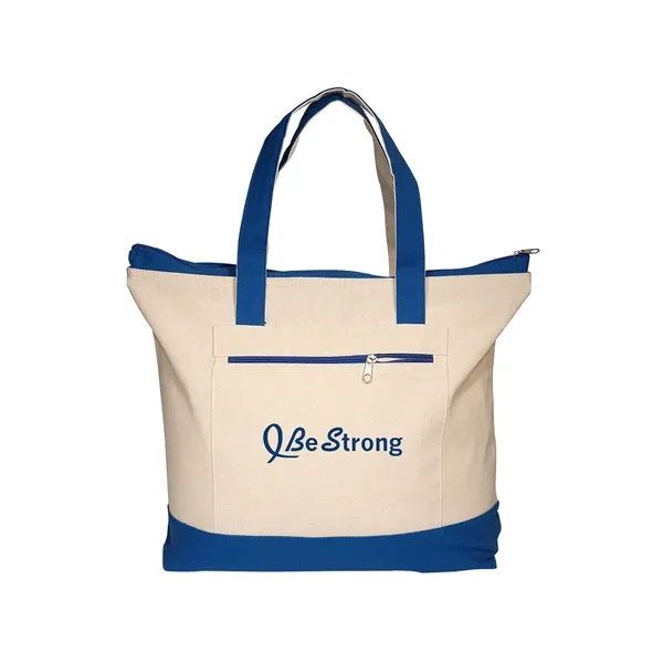 Prime Line. Zippered Cotton Canvas Tote Bag. - Prime Line. Zippered Cotton Canvas Tote Bag. - Image 0 of 9