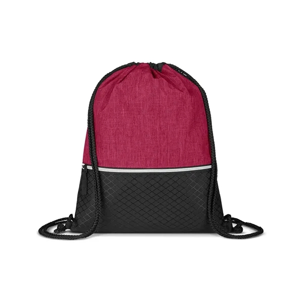 Prime Line. Crosshatch Heather Drawstring Backpack. - Prime Line. Crosshatch Heather Drawstring Backpack. - Image 2 of 4