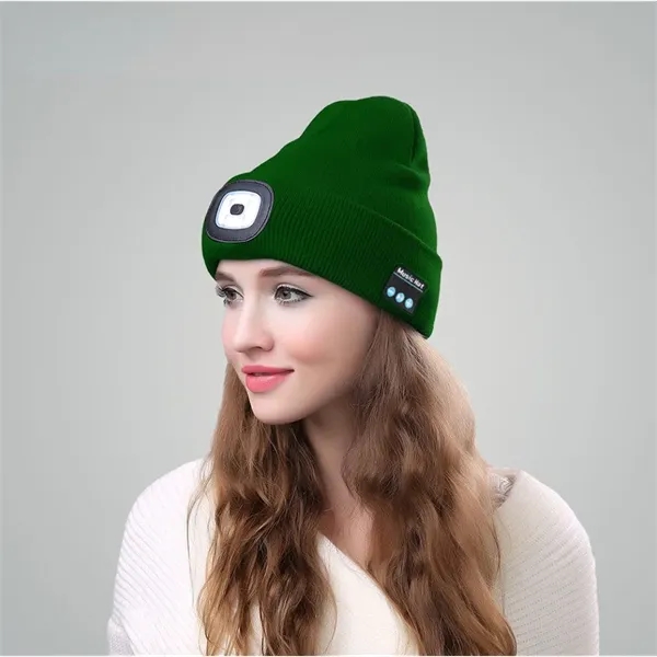Led Beanie Hat with Light and Bluetooth Earphone - Led Beanie Hat with Light and Bluetooth Earphone - Image 1 of 2