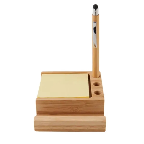 Bamboo Multi-Functional Sticky Notes Desk Organizer - Bamboo Multi-Functional Sticky Notes Desk Organizer - Image 1 of 5