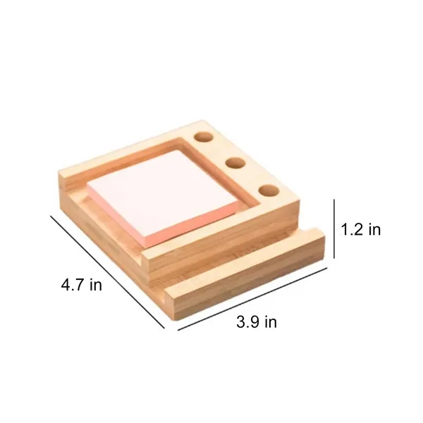 Bamboo Multi-Functional Sticky Notes Desk Organizer - Bamboo Multi-Functional Sticky Notes Desk Organizer - Image 2 of 5