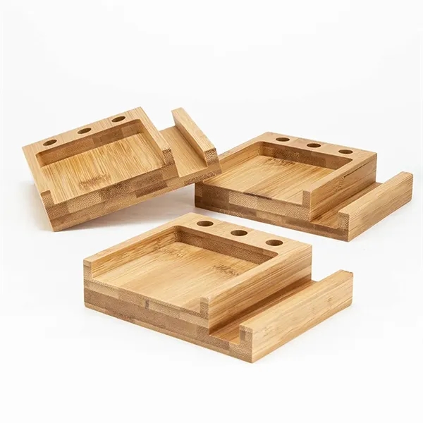 Bamboo Multi-Functional Sticky Notes Desk Organizer - Bamboo Multi-Functional Sticky Notes Desk Organizer - Image 3 of 5