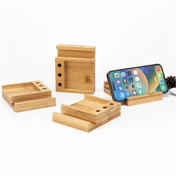 Bamboo Multi-Functional Sticky Notes Desk Organizer - Bamboo Multi-Functional Sticky Notes Desk Organizer - Image 4 of 5