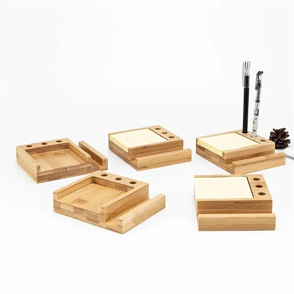 Bamboo Multi-Functional Sticky Notes Desk Organizer - Bamboo Multi-Functional Sticky Notes Desk Organizer - Image 5 of 5