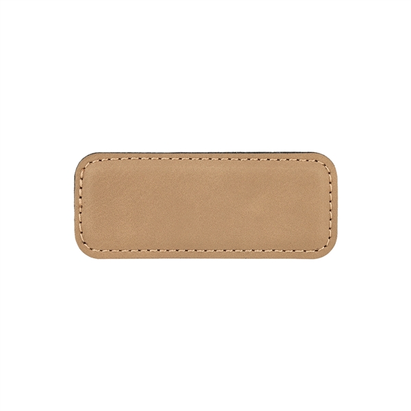 Light Brown Leatherette Badge w/ Magnet - Light Brown Leatherette Badge w/ Magnet - Image 1 of 1