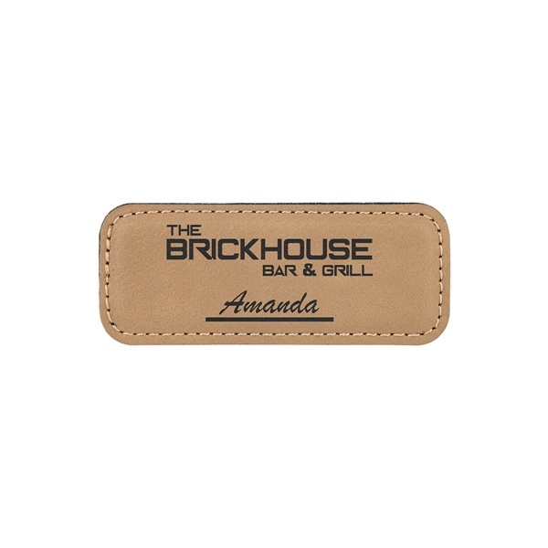 Light Brown Leatherette Badge w/ Magnet - Light Brown Leatherette Badge w/ Magnet - Image 0 of 1