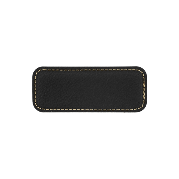 Black & Gold Leatherette Badge w/ Magnet - Black & Gold Leatherette Badge w/ Magnet - Image 1 of 1