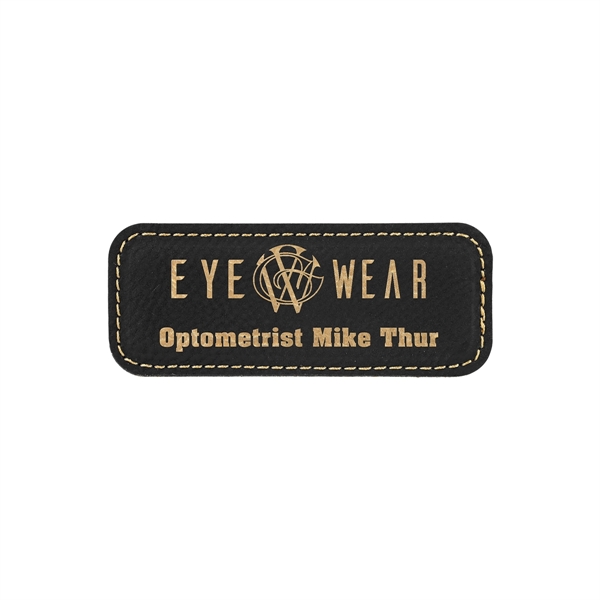 Black & Gold Leatherette Badge w/ Magnet - Black & Gold Leatherette Badge w/ Magnet - Image 0 of 1