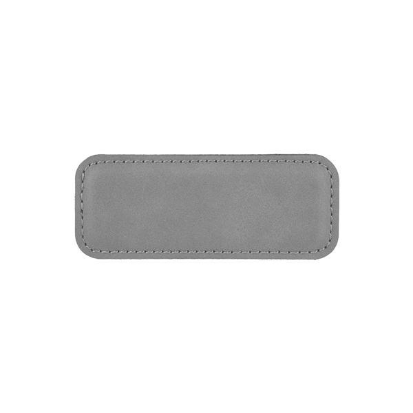 Gray Leatherette Badge w/ Magnet - Gray Leatherette Badge w/ Magnet - Image 1 of 1