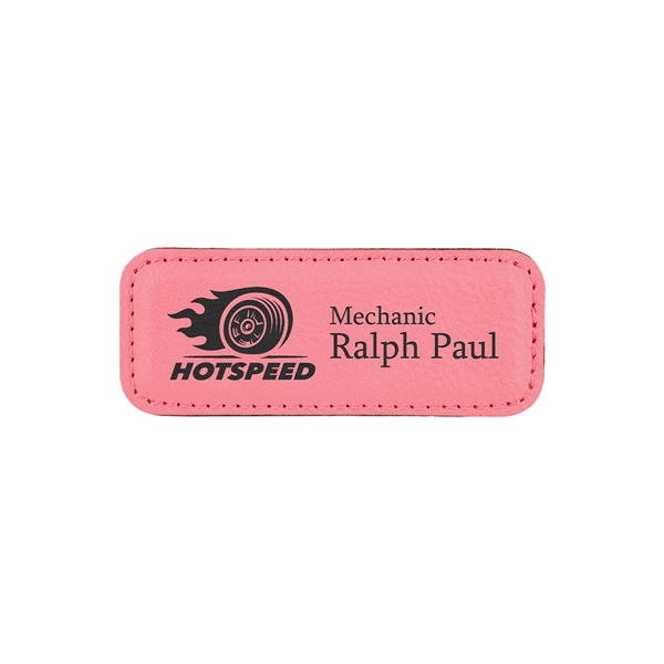 Pink Leatherette Badge w/ Magnet - Pink Leatherette Badge w/ Magnet - Image 0 of 1