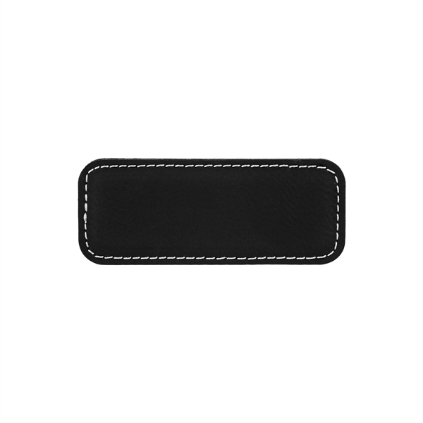 Black & Silver Leatherette Badge w/ Magnet - Black & Silver Leatherette Badge w/ Magnet - Image 1 of 1
