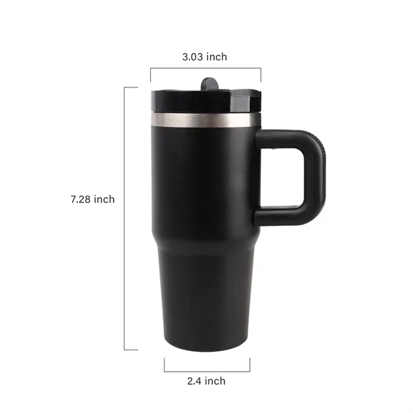 14 Oz Stainless Steel Tumbler w/ Handle & Straw - 14 Oz Stainless Steel Tumbler w/ Handle & Straw - Image 3 of 7