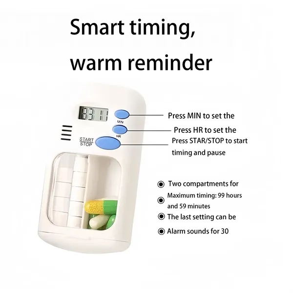Smart Pill Reminder Box with Digital Timer For Medication - Smart Pill Reminder Box with Digital Timer For Medication - Image 3 of 4
