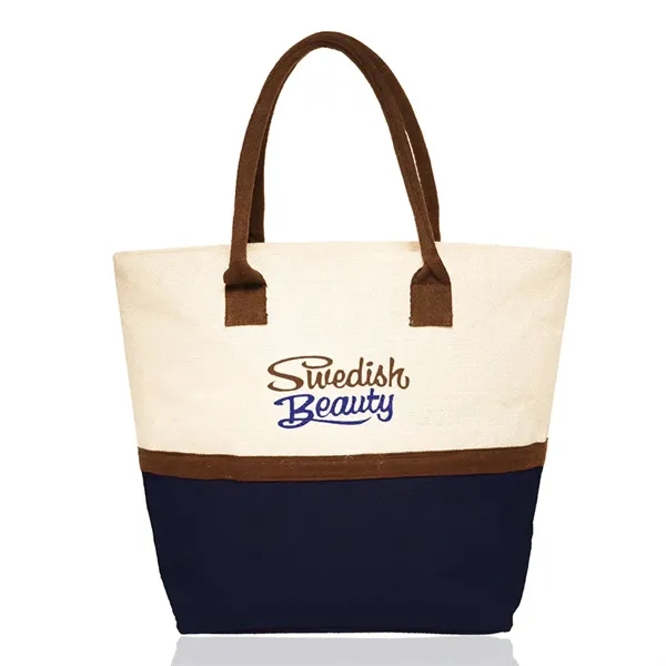 Two-Tone Jute Beach Tote Bags - Two-Tone Jute Beach Tote Bags - Image 7 of 7