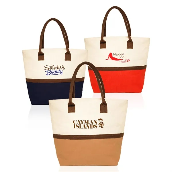 Two-Tone Jute Beach Tote Bags - Two-Tone Jute Beach Tote Bags - Image 0 of 7