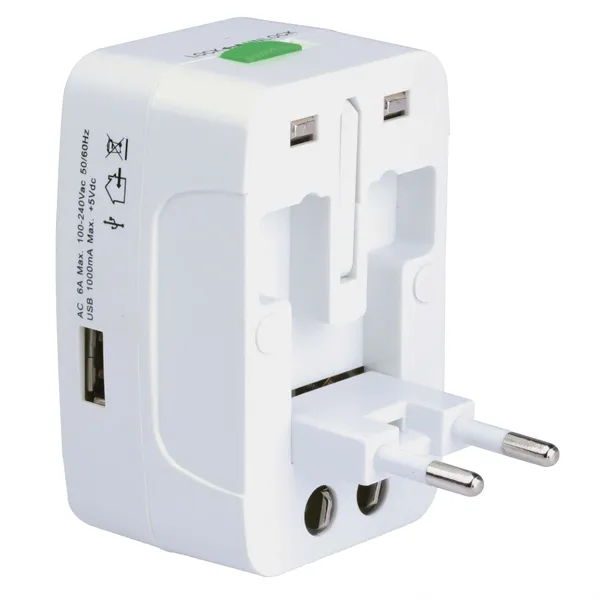 Universal Travel Adapter with USB Port - Universal Travel Adapter with USB Port - Image 5 of 7