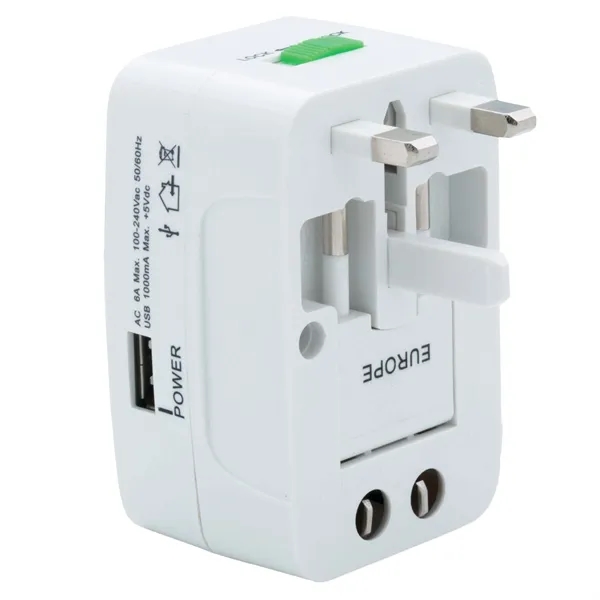 Universal Travel Adapter with USB Port - Universal Travel Adapter with USB Port - Image 3 of 7