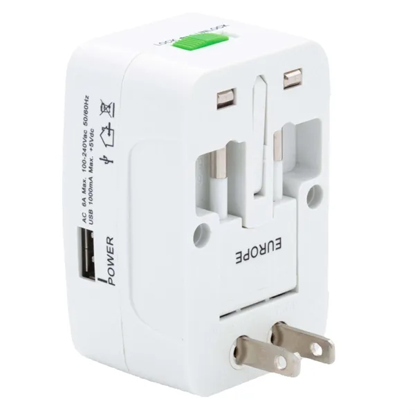 Universal Travel Adapter with USB Port - Universal Travel Adapter with USB Port - Image 4 of 7