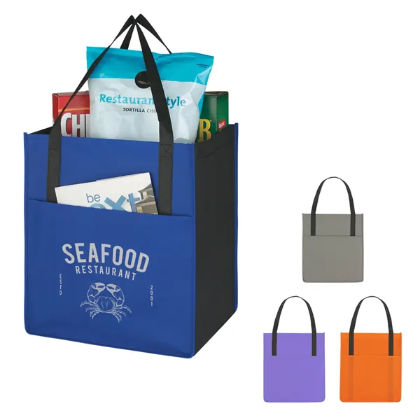 Non-Woven Shopper's Pocket Tote Bag - Non-Woven Shopper's Pocket Tote Bag - Image 0 of 9