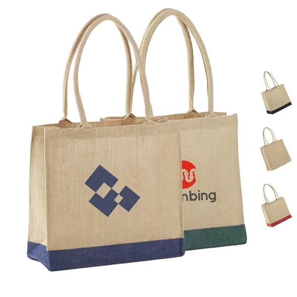 All Natural Jute Tote Bag with Rope Handles - All Natural Jute Tote Bag with Rope Handles - Image 0 of 6