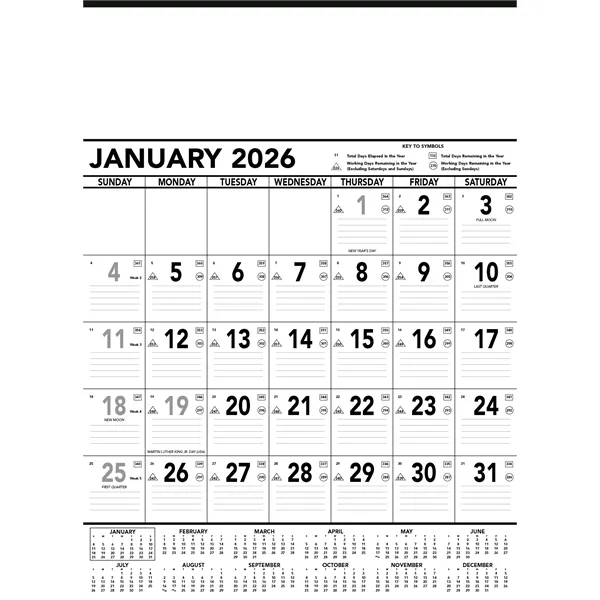 Triumph® Calendars Black & White Contractor Memo Calendar - Triumph® Calendars Black & White Contractor Memo Calendar - Image 2 of 2
