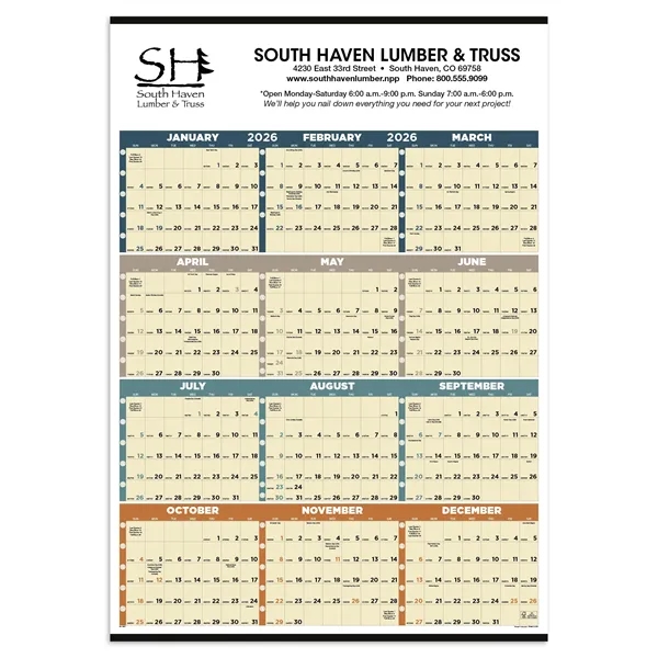Triumph® Calendars Time Management Span-A-Year (Non-Lamin... - Triumph® Calendars Time Management Span-A-Year (Non-Lamin... - Image 0 of 2