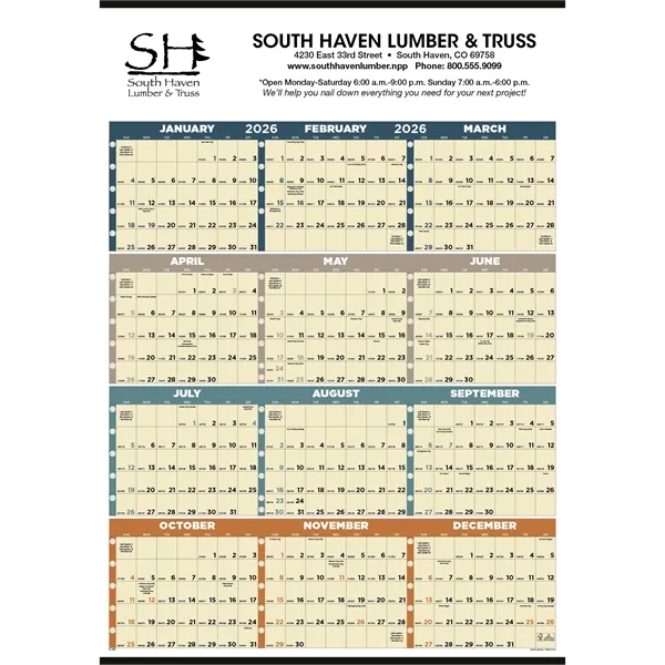 Triumph® Calendars Time Management Span-A-Year (Non-Lamin... - Triumph® Calendars Time Management Span-A-Year (Non-Lamin... - Image 1 of 2
