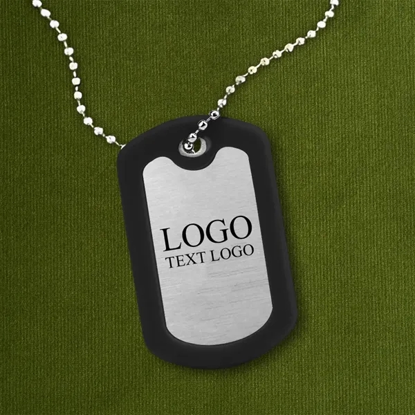 Custom Square Silicone Edge Metal Dog Tag