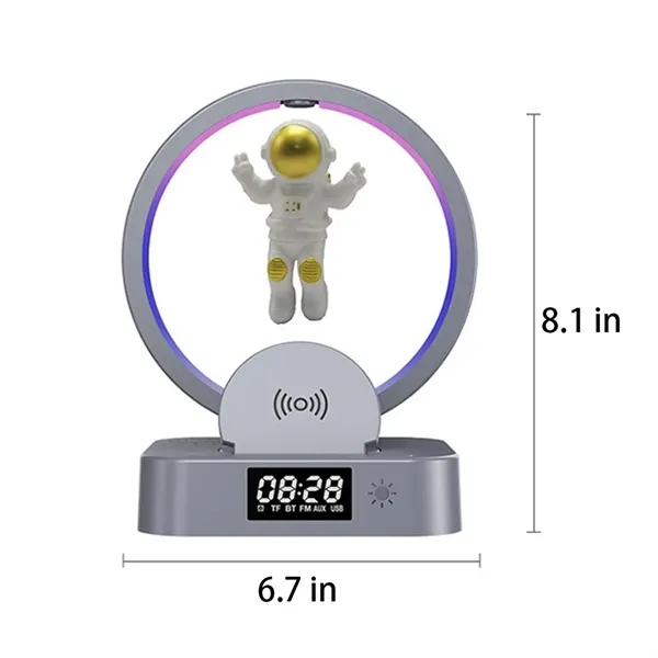 4 in 1 Wireless Charger Speaker Night Lamp with Clock - 4 in 1 Wireless Charger Speaker Night Lamp with Clock - Image 1 of 5
