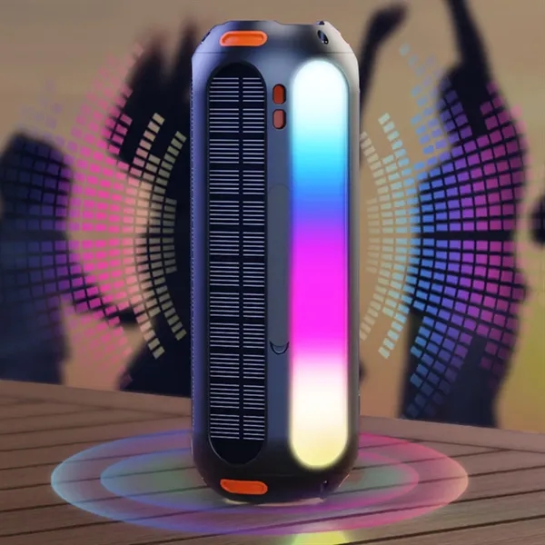 Solar Magnetic Bluetooth Speaker Power Bank with RGB Lights - Solar Magnetic Bluetooth Speaker Power Bank with RGB Lights - Image 3 of 5