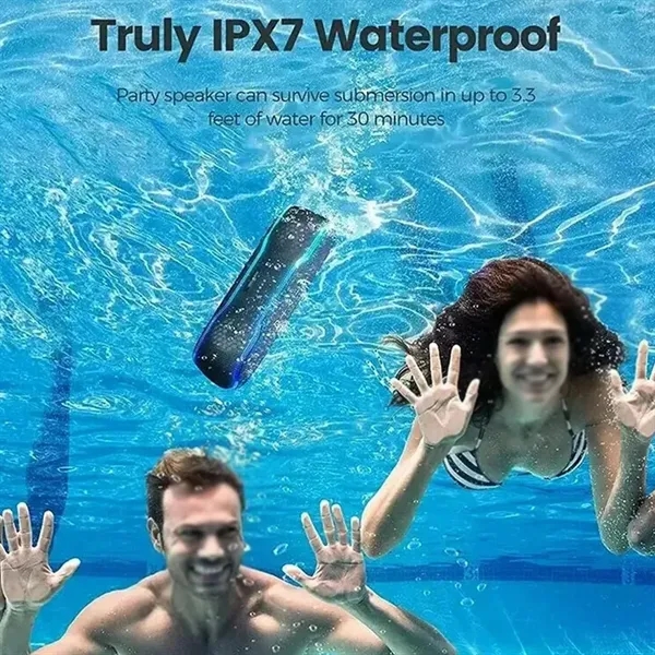 Powerful Waterproof Bluetooth Speaker with Color Lights - Powerful Waterproof Bluetooth Speaker with Color Lights - Image 2 of 4