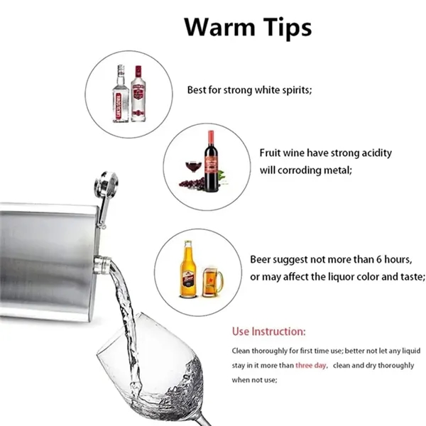 Portable  1/2/4/5 OZ Carabiner Stainless Steel Flat Flask - Portable  1/2/4/5 OZ Carabiner Stainless Steel Flat Flask - Image 3 of 9