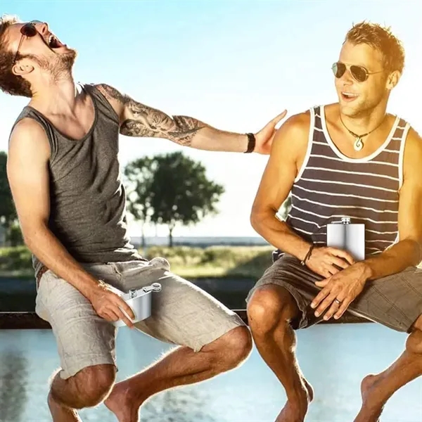 Portable  1/2/4/5 OZ Carabiner Stainless Steel Flat Flask - Portable  1/2/4/5 OZ Carabiner Stainless Steel Flat Flask - Image 5 of 9